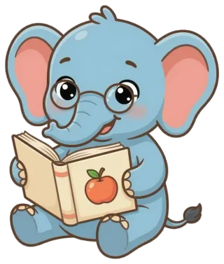 Biru membaca buku