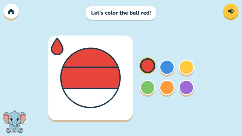 Halaman mewarnai: Let’s color the ball red!